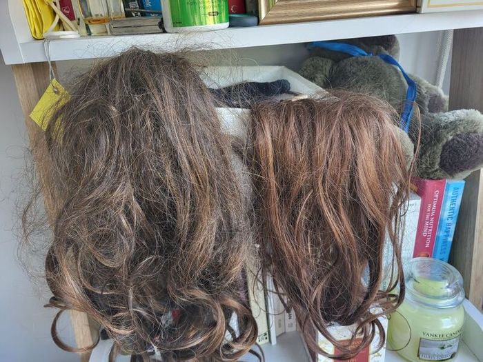 2 x synthetic hair pieces reduced