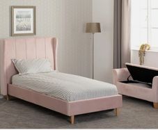 single bed pink velvet