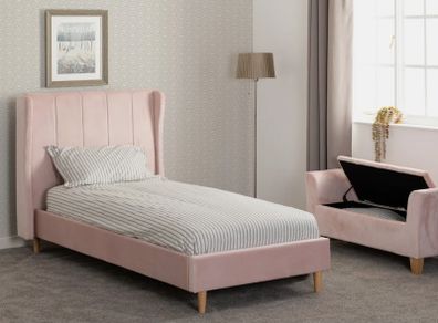 single bed pink velvet