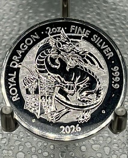 2oz Fine 9999 Silver Bullion Royal Dragon 2026 Coin.