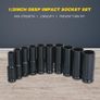 1/2 Inch Drive Hex Impact Socket Set 10pcs Deep Socket Metric Sizes 10-24mm Carbon Steel With Hard Storage Box Image 6