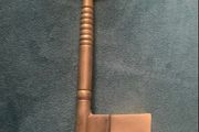 Vintage brass key shaped candle sniffer