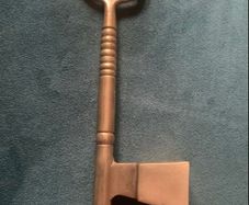 Vintage brass key shaped candle sniffer