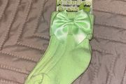 Green infant ankle bow socks 0-6 months