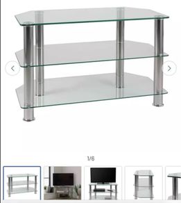 TV Unit Glass and Chrome