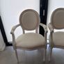 6 x white Louis XVI style accent arm dining chair Image 2