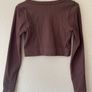 Brown crop long sleeve brushed rib top Size M Image 4