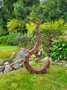 Rustic outdoor sculpture