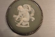 Vintage Sterling Silver Wedgwood Cupid Cameo Brooch