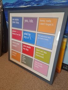 Framed selection of postage cards