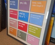 Framed selection of postage cards