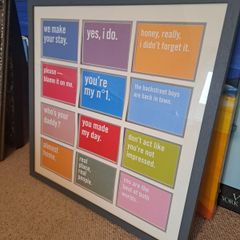 Framed selection of postage cards