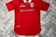 Vintage Umbro Manchester United 1999 Champions League The Final Nou Camp Home Jersey No.20 Solsjkaer Mens Size Small