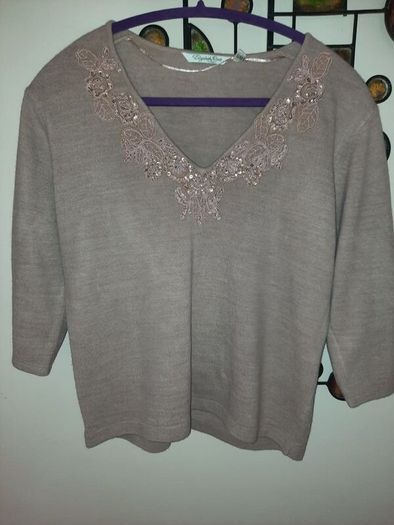 Tan Embellished Elizabeth Scott Jumper , Size S/M (UK 10) , Excellent Condition