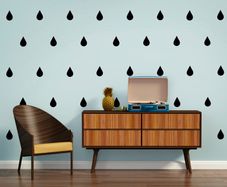 Raindrop Wall Stickers, Removable Wallpaper, Gold Pattern Decals, Wallpaper decal, Raindrop Decals, Nursery Decor, Nursery Decals