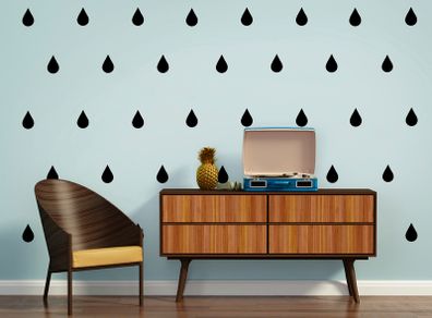 Raindrop Wall Stickers, Removable Wallpaper, Gold Pattern Decals, Wallpaper decal, Raindrop Decals, Nursery Decor, Nursery Decals
