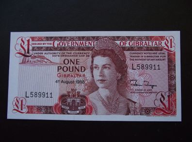 Gibraltar. Unc 1 Pound (4-8-1988) Ordinance Cap 39 Nice Number!