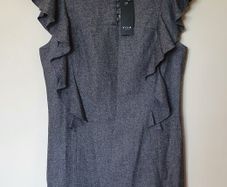 vila 50% wool blend dress size large 14 grey brand new tags still on