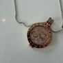 Mi Moneda silver and rose gold long necklace with Love and infinity discs Image 3