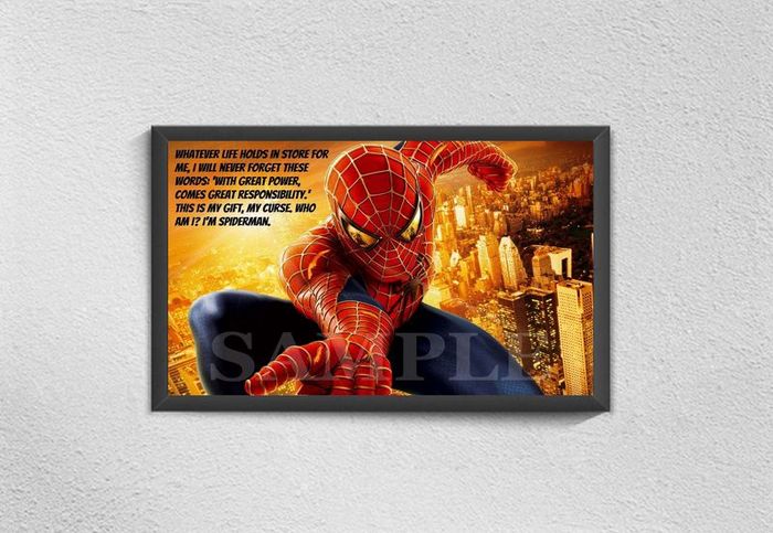 SPIDERMAN Poster with quote A2 Size