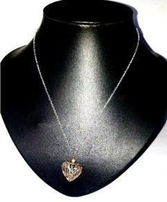 Vintage Hallmarked Silver Filigree Heart Necklace