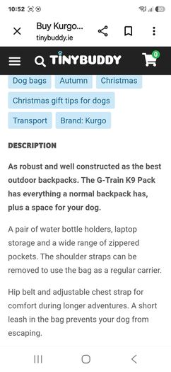 Kurgo dog carrier and backpack