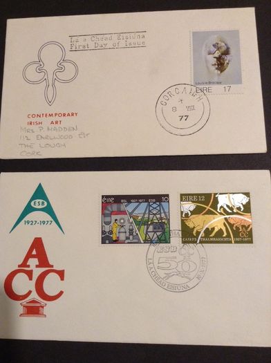 1977 First Day covers National Museum&library, Louis le Brocquoy, Anniversaries of ESB and ACC