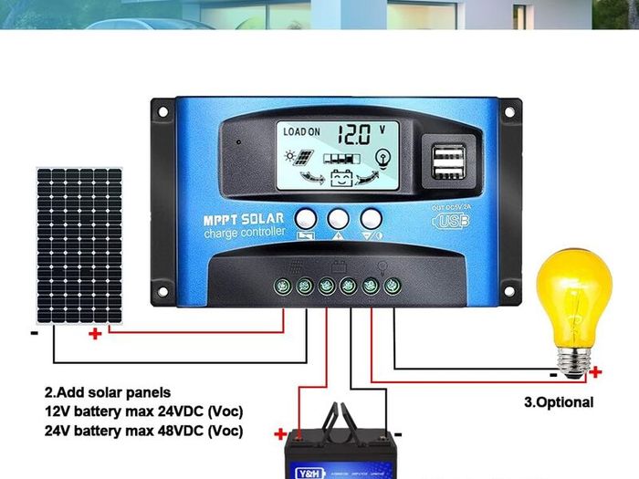 MPPT Solar Charge Controller 100A Solar Panel Regulator