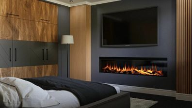 Media wall fireplace - Infinix Landscape