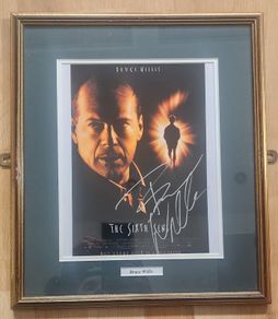 Framed 10x8 The Sixth Sense Poster Photo Autographed by Bruce Willis (With COA)