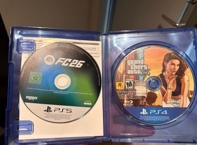 PS5 EA Sports FC 26 & PS4 GTA V Discs - Great Condition