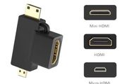 Micro HDMI + Mini HDMI Male to HDMI Female Adapter