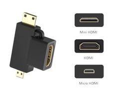 Micro HDMI + Mini HDMI Male to HDMI Female Adapter