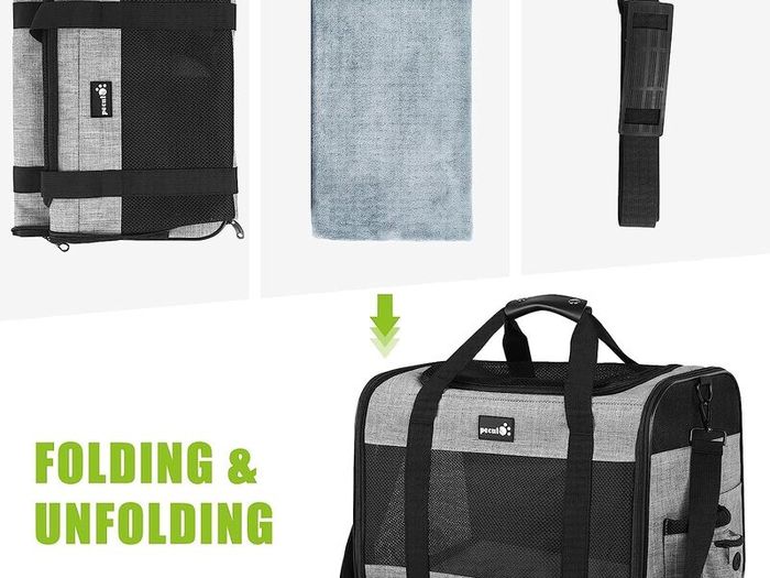 Pet Carrier Bag Large, Cat Carrier Handbag, Portable Dog Travel Bag, Breathable Mesh Fabric, Suitable for Both Long And Short Trips, Used for Cats and Puppies Under 7K