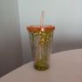 Reusable plastic cup with lid and straw Image 3