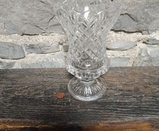 Vintage Heavy Cut Crystal Thistle Vase - Diamond Cut