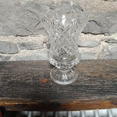 Vintage Heavy Cut Crystal Thistle Vase - Diamond Cut