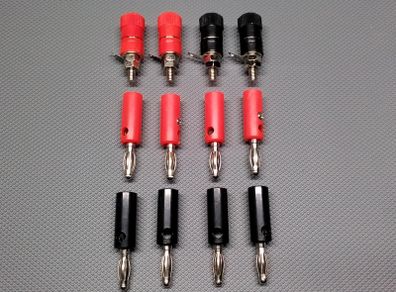 Banana plugs and sockets (12pc)