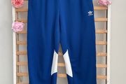 Size 12 retro style adidas bottoms royal blue &amp; white