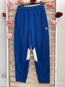 Size 12 retro style adidas bottoms royal blue & white