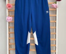 Size 12 retro style adidas bottoms royal blue & white