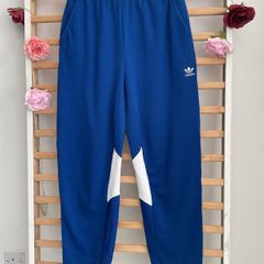Size 12 retro style adidas bottoms royal blue & white