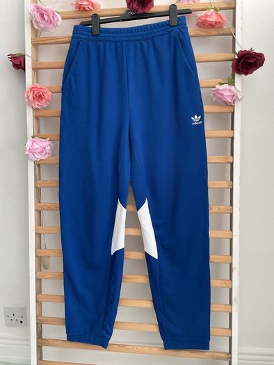 Size 12 retro style adidas bottoms royal blue & white