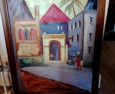 Signed painting in wooden frame