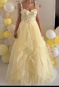 Dani's closet yellow (lemon) debs dress
