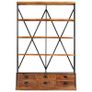 4-Tier Bookcase with 6 Drawers 122x36x181 cm Solid Mango Wood Image 5