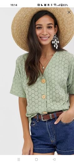 asos green top uk 6