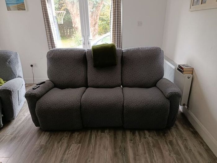Cream leather recliner
