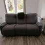Cream leather recliner Image 2