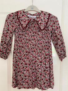 Zara Girls Cherry & Wine Floral Dress - see 3 pics